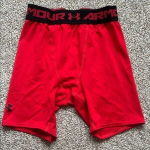 Under Armour Men's red compression shorts